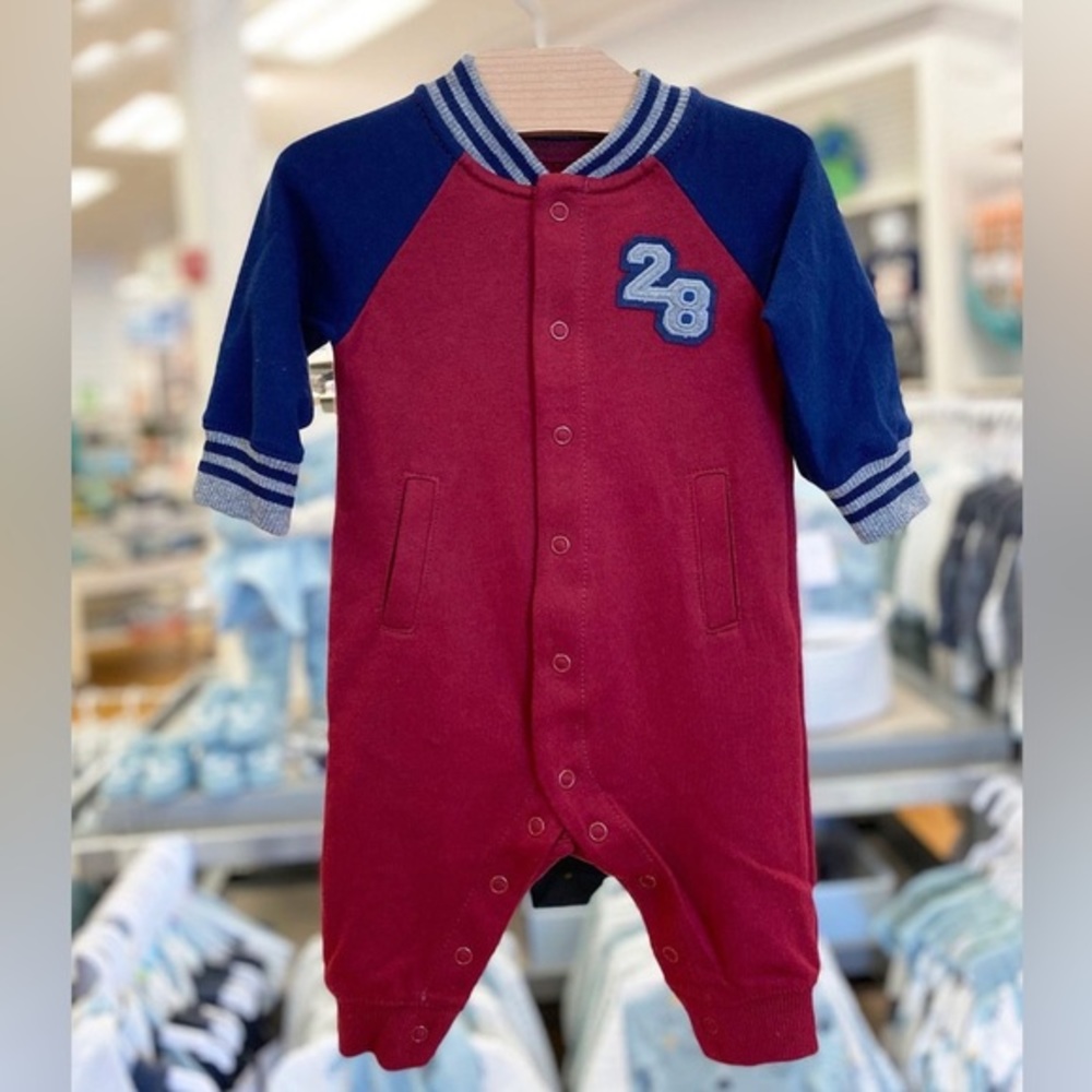 Carter's Varsity Snap-Up‎ Romper - Maroon